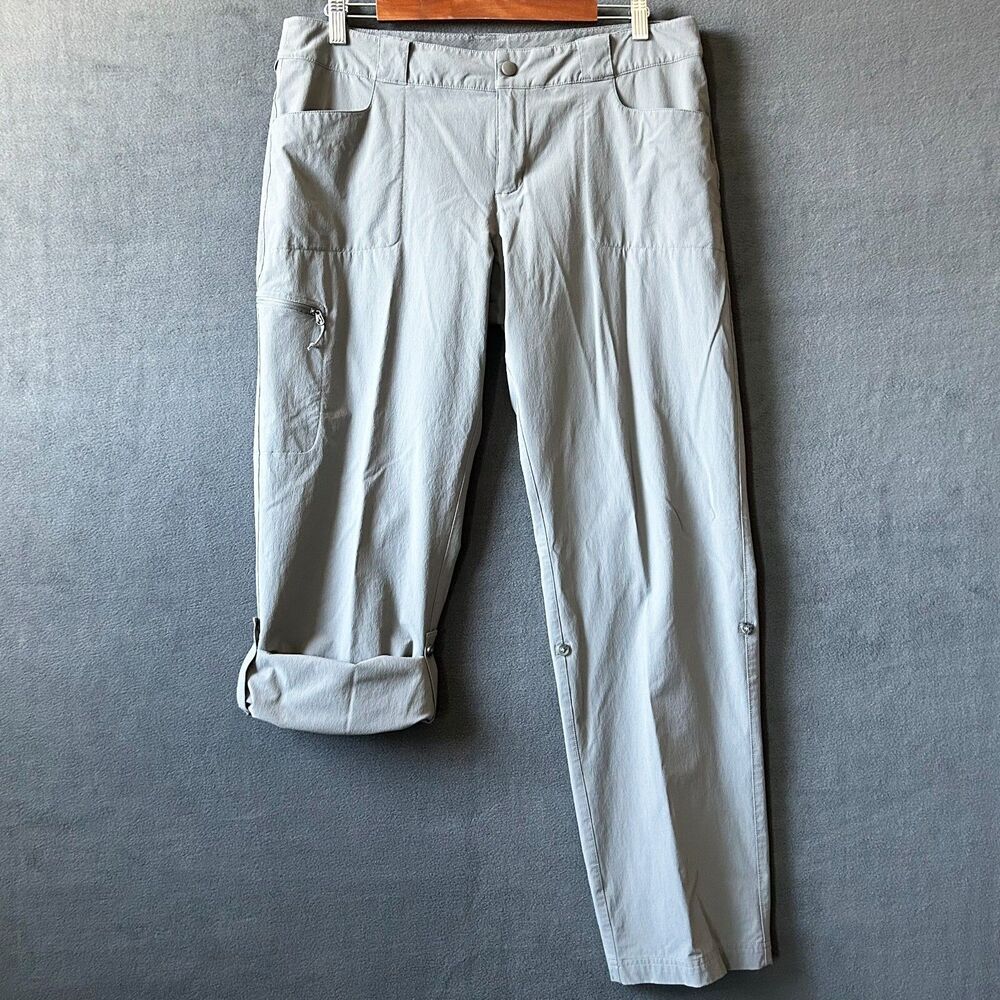 Eastern Mountain Sports Hiking Pants Women's 12 R Grey Convertible Roll Up